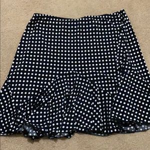 Juniors black poka dot skirt